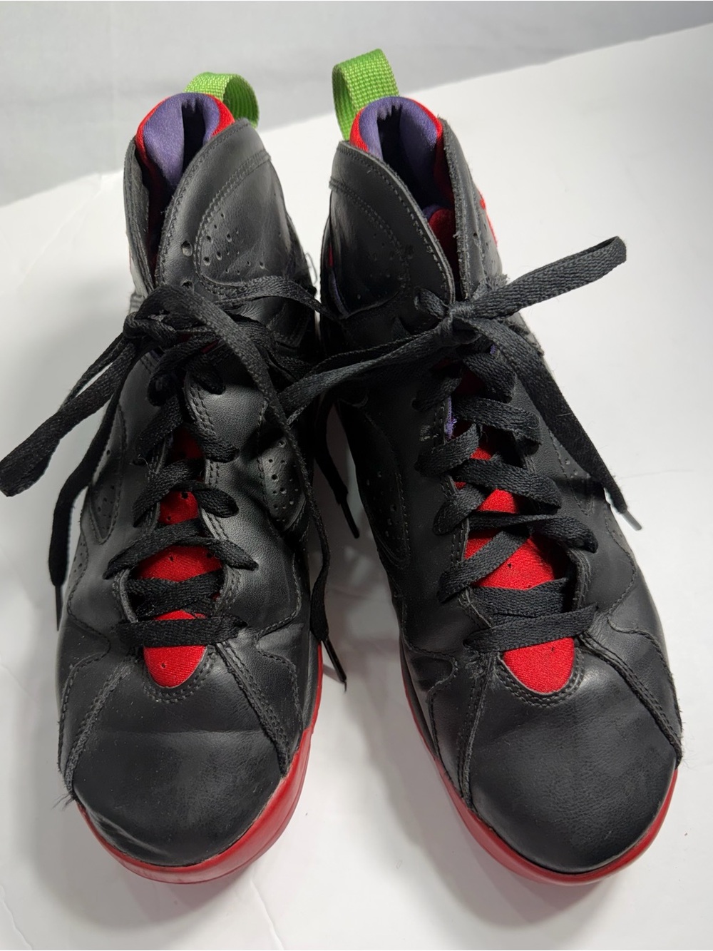Jordan Kids Shoe Pull Tab in Green with Red and Purple Y 6.5 W 8